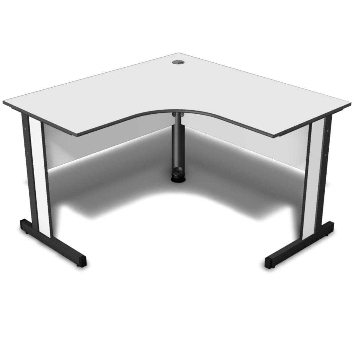 Mesa L, tampo 15 mm com perfil ergosoft frontal